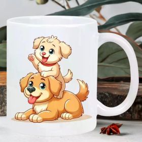 Adorable Dog Double Insulated Ceramic Mug Perfect for Hot And Cold Drinks, Reusable, Hand Wash Only Charming
