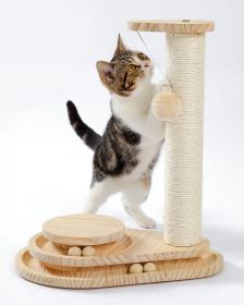 Indoor Cat Soft Scratching Board And Interactive Ball Track Toy Cat Rest And Grooming Supplies (Option: Offwhite)