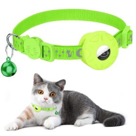 For AirTag Tracker Silicone Case Reflective Cats Dogs Pet Collar (Color: Green, type: Pet Supplies)